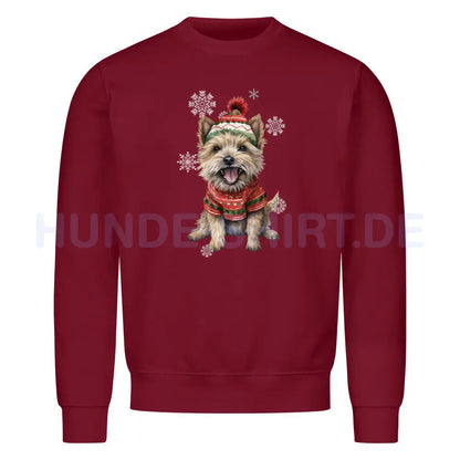 Premium Sweatshirt "Cairn Terrier Winter" Burgunder – hunde-shirt.de