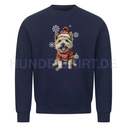 Premium Sweatshirt "Cairn Terrier Winter" Navy Blue – hunde-shirt.de