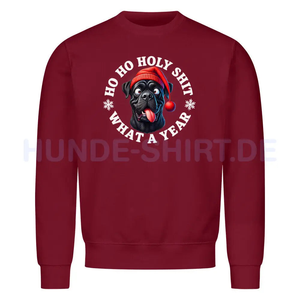 Premium Sweatshirt "Cane Corso - HO HO..." Burgunder – hunde-shirt.de