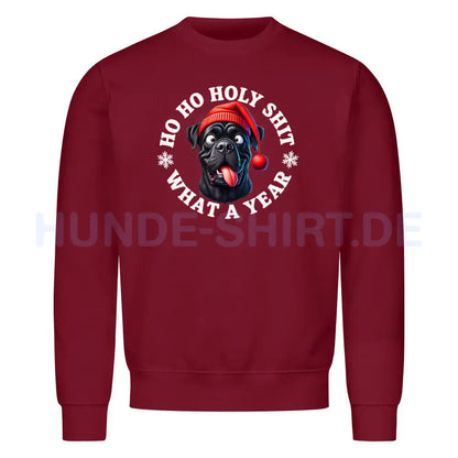 Premium Sweatshirt "Cane Corso - HO HO..." Burgunder – hunde-shirt.de