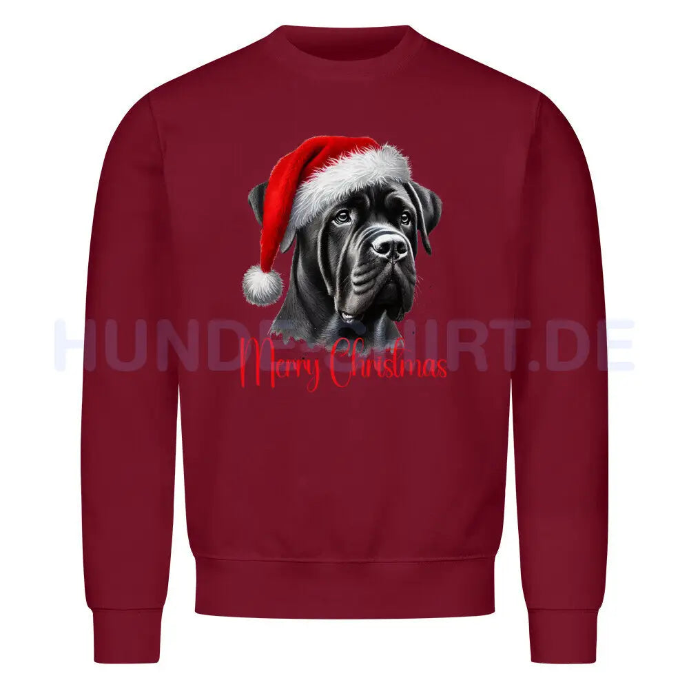 Premium Sweatshirt "Cane Corso - Merry Christmas" Burgunder – hunde-shirt.de