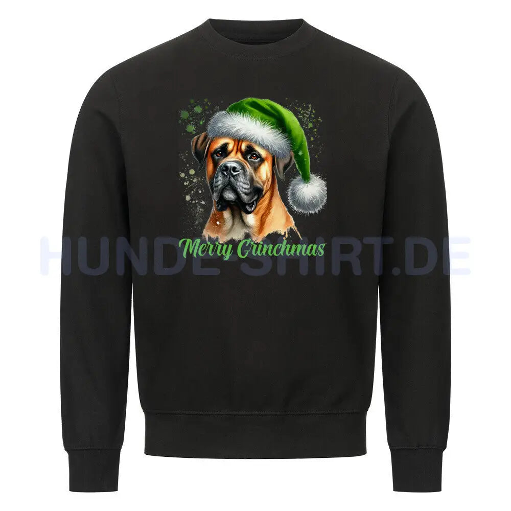 Premium Sweatshirt "Cane Corso - Merry Grinchmas 2" Schwarz – hunde-shirt.de