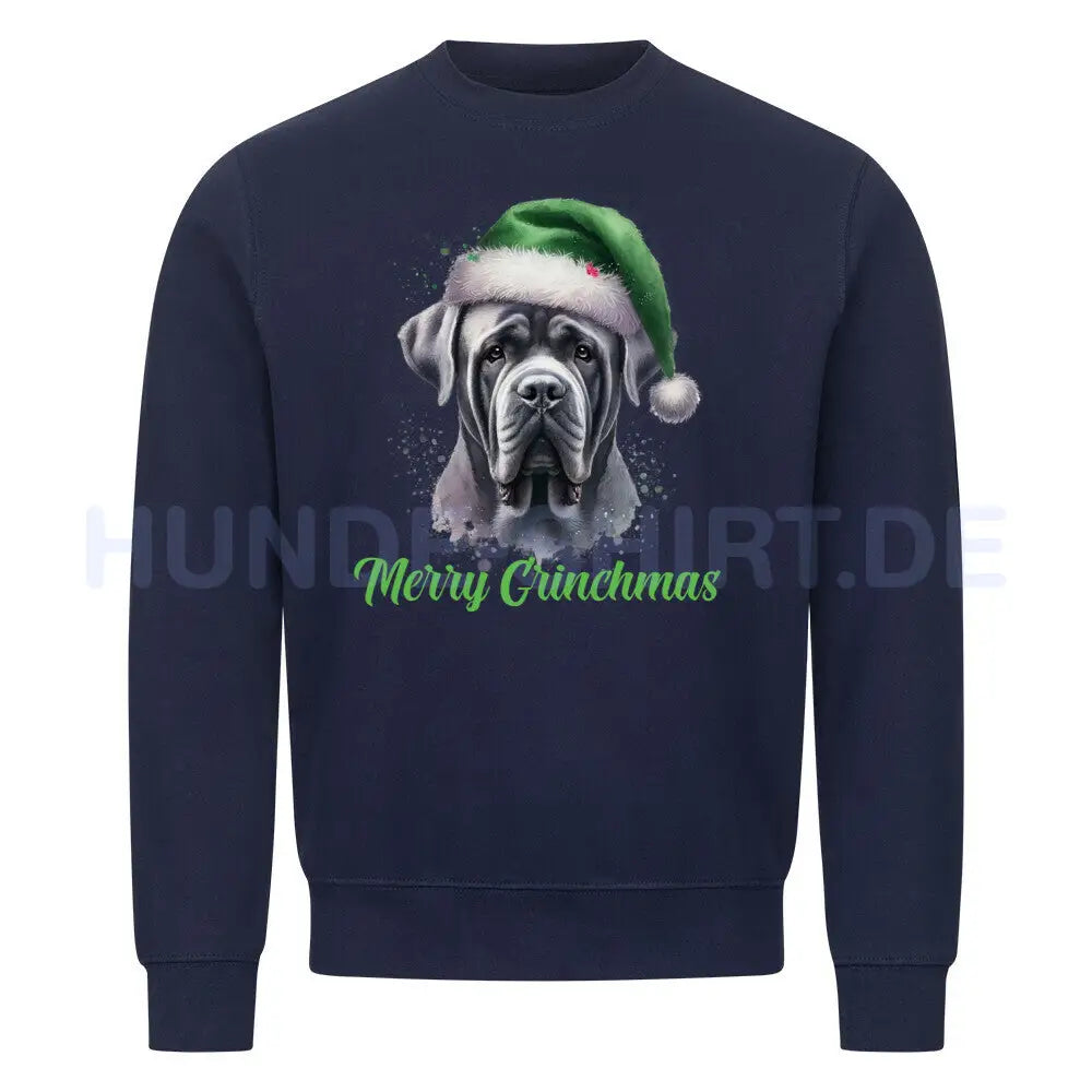 Premium Sweatshirt "Cane Corso - Merry Grinchmas" Navy Blue – hunde-shirt.de