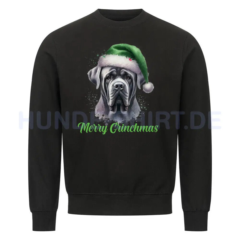 Premium Sweatshirt "Cane Corso - Merry Grinchmas" Schwarz – hunde-shirt.de