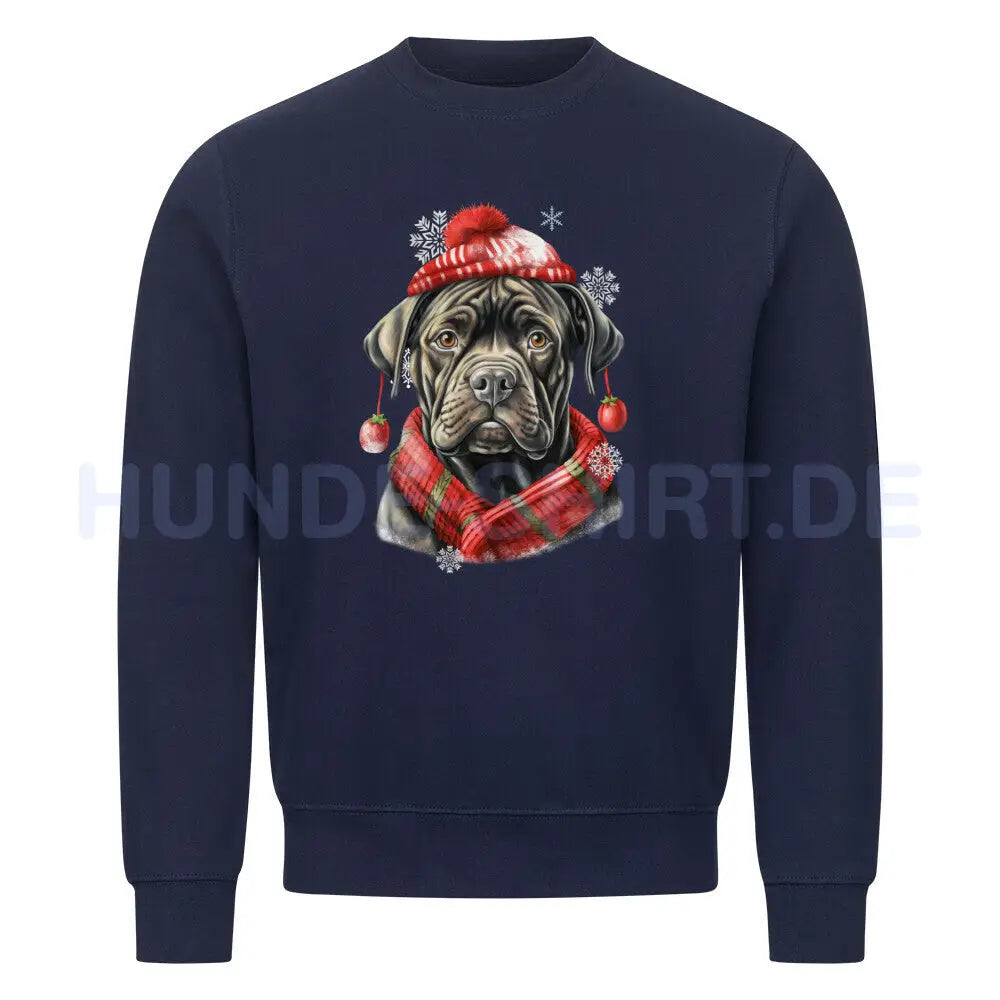 Premium Sweatshirt "Cane Corso Winter rot" Navy Blue – hunde-shirt.de