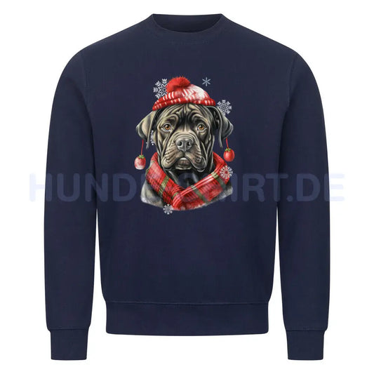 Premium Sweatshirt "Cane Corso Winter rot" Navy Blue – hunde-shirt.de