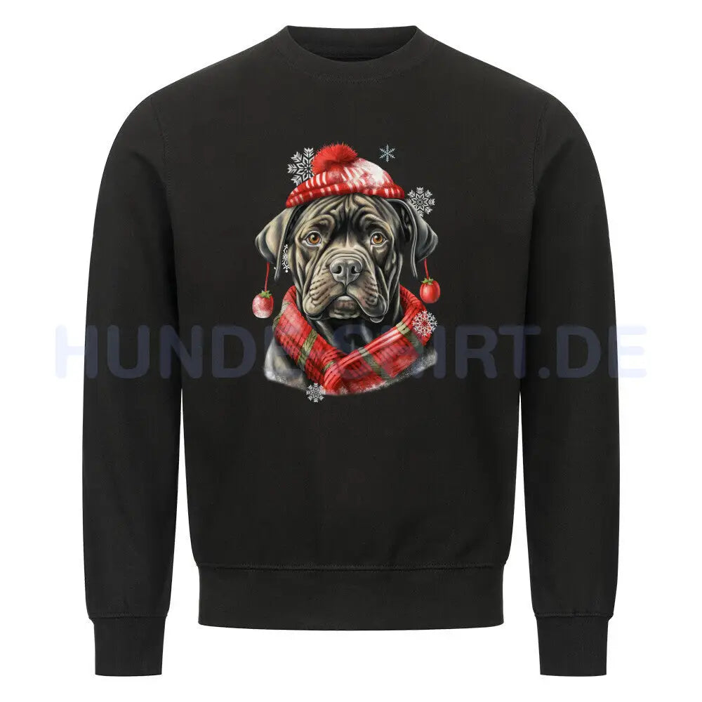 Premium Sweatshirt "Cane Corso Winter rot" Schwarz – hunde-shirt.de