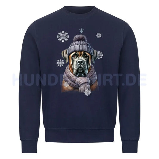 Premium Sweatshirt "Cane Corso Winter" Navy Blue – hunde-shirt.de