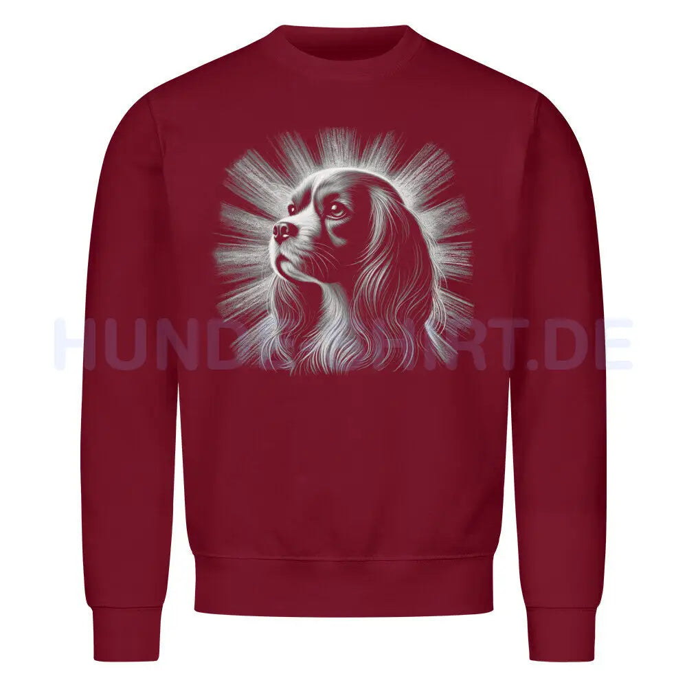 Premium Sweatshirt "Cavalier King Charles - Bright" Burgunder – hunde-shirt.de