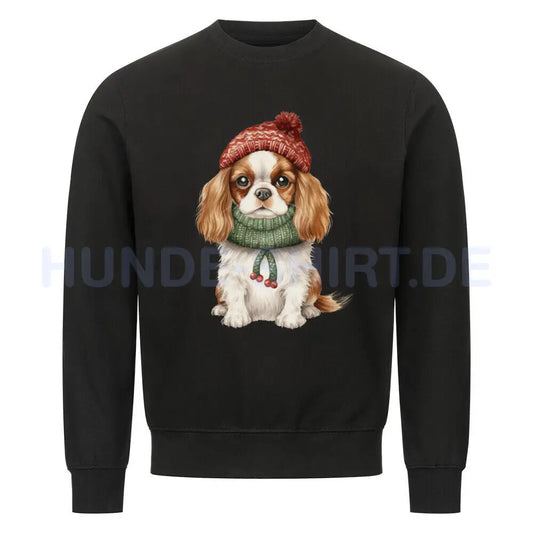 Premium Sweatshirt "Cavalier King Charles - Kalt" Schwarz – hunde-shirt.de