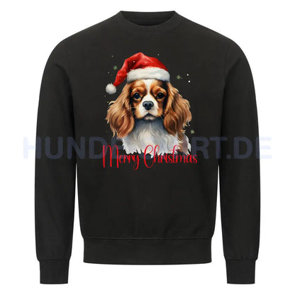 Premium Sweatshirt "Cavalier King Charles - Merry Christmas" Schwarz – hunde-shirt.de