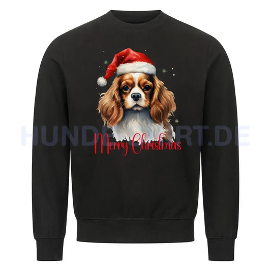 Premium Sweatshirt "Cavalier King Charles - Merry Christmas" Schwarz – hunde-shirt.de