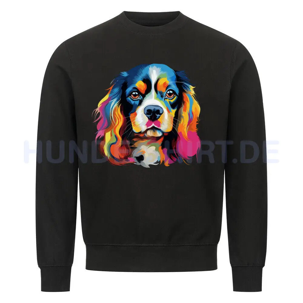 Premium Sweatshirt "Cavalier King Charles - Paint" Schwarz – hunde-shirt.de