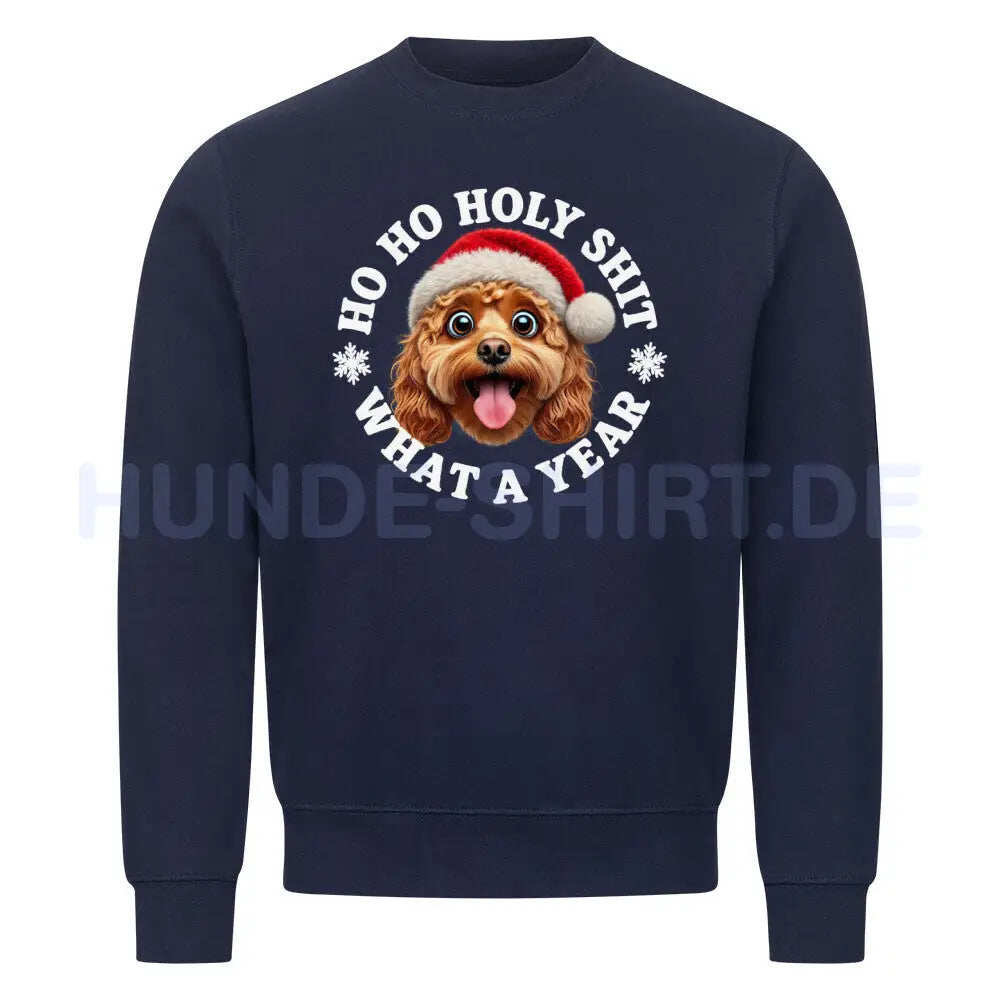 Premium Sweatshirt "Cavapoo - HO HO..." Navy Blue – hunde-shirt.de