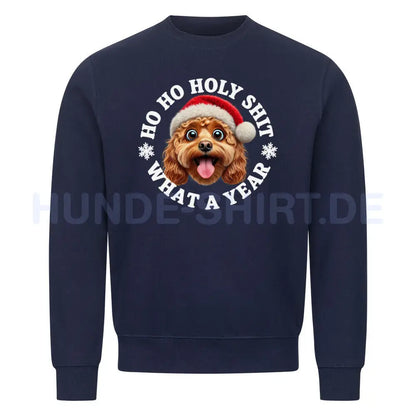 Premium Sweatshirt "Cavapoo - HO HO..." Navy Blue – hunde-shirt.de