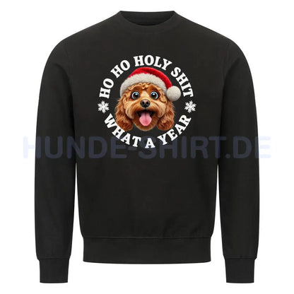 Premium Sweatshirt "Cavapoo - HO HO..." Schwarz – hunde-shirt.de