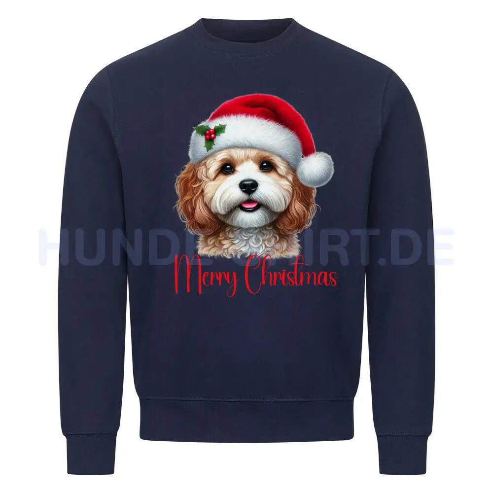 Premium Sweatshirt "Cavapoo - Merry Christmas" Navy Blue – hunde-shirt.de