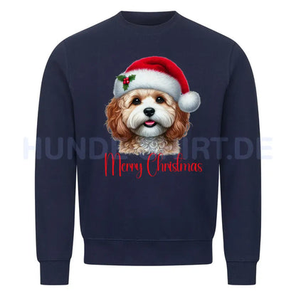 Premium Sweatshirt "Cavapoo - Merry Christmas" Navy Blue – hunde-shirt.de