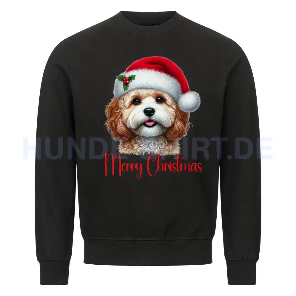 Premium Sweatshirt "Cavapoo - Merry Christmas" Schwarz – hunde-shirt.de