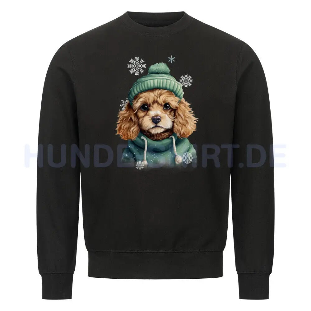 Premium Sweatshirt "Cavapoo Winter" Schwarz – hunde-shirt.de