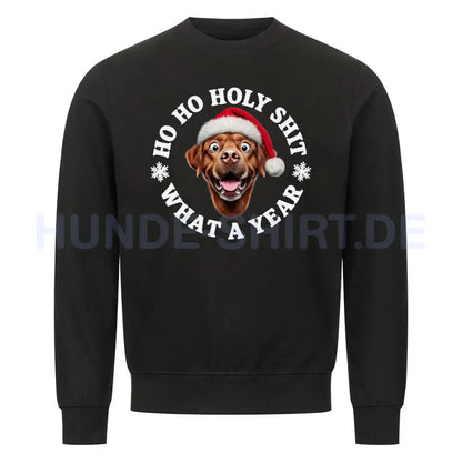 Premium Sweatshirt "Chesapeake Bay Retriever - HO HO..." Schwarz – hunde-shirt.de