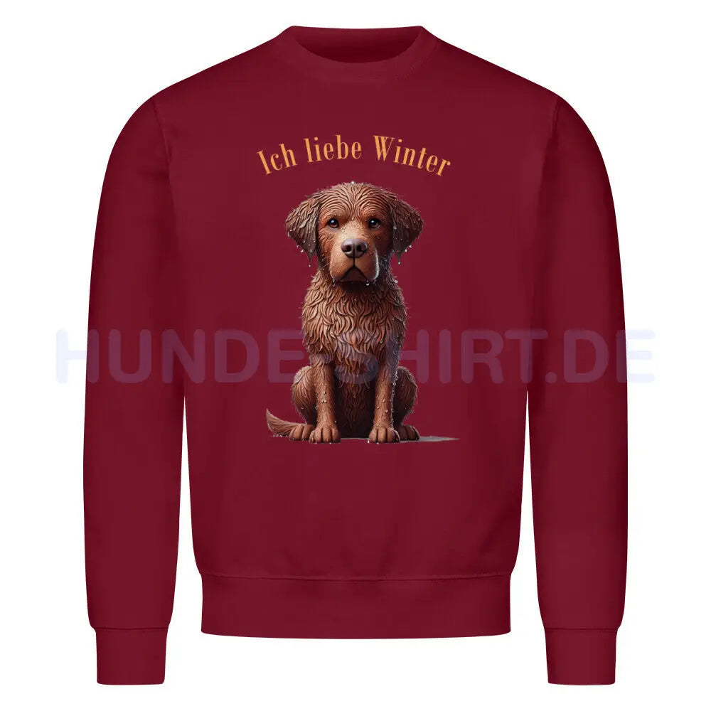 Premium Sweatshirt "Chesapeake Bay Retriever - Ich liebe..." Burgunder – hunde-shirt.de