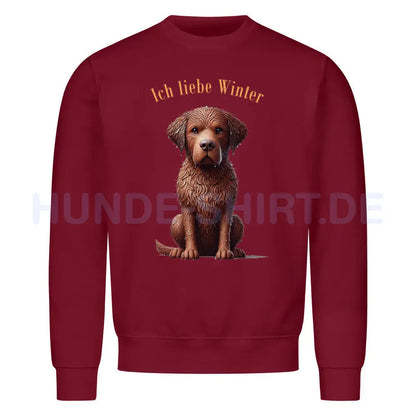 Premium Sweatshirt "Chesapeake Bay Retriever - Ich liebe..." Burgunder – hunde-shirt.de