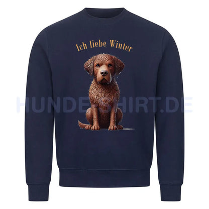 Premium Sweatshirt "Chesapeake Bay Retriever - Ich liebe..." Navy Blue – hunde-shirt.de