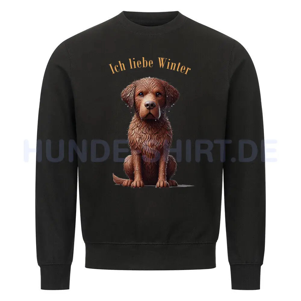 Premium Sweatshirt "Chesapeake Bay Retriever - Ich liebe..." Schwarz – hunde-shirt.de