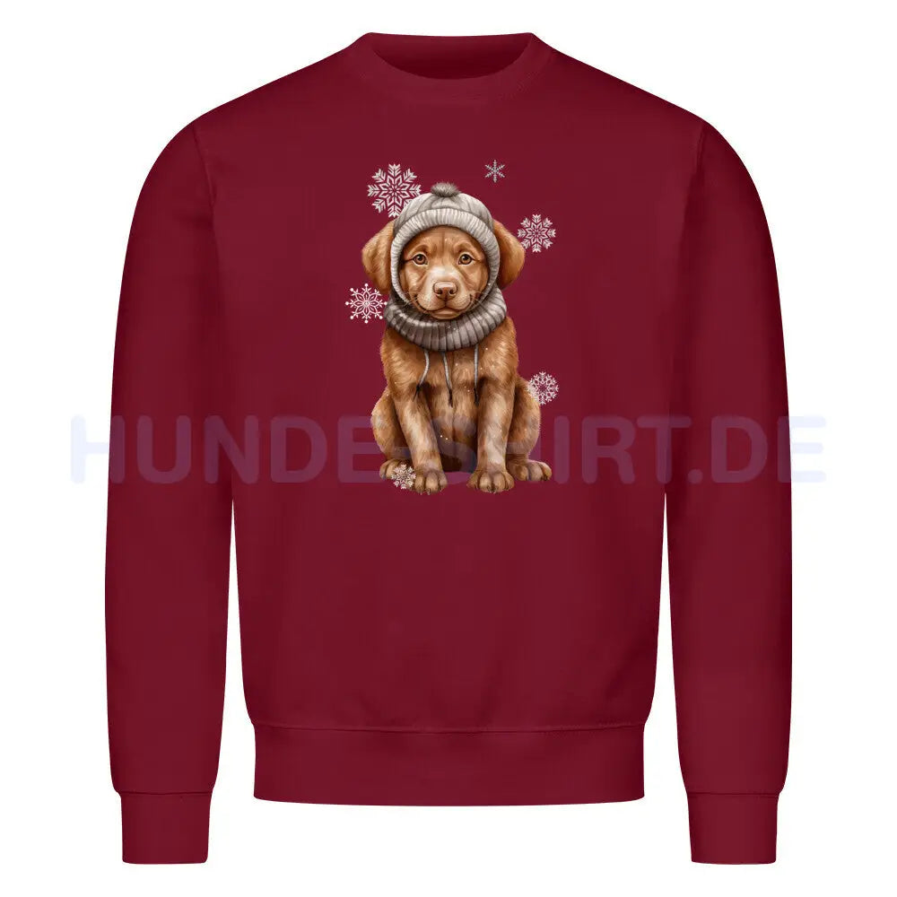 Premium Sweatshirt "Chesapeake Bay Retriever Winter" Burgunder – hunde-shirt.de