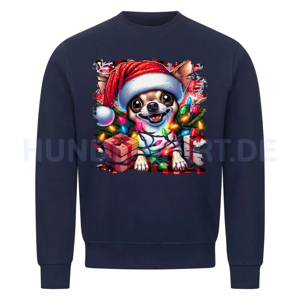 Premium Sweatshirt "Chihuahua - Funny Christmas" Navy Blue – hunde-shirt.de