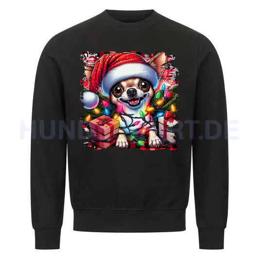 Premium Sweatshirt "Chihuahua - Funny Christmas" Schwarz – hunde-shirt.de