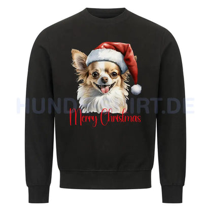 Premium Sweatshirt "Chihuahua - Merry Christmas" Schwarz – hunde-shirt.de