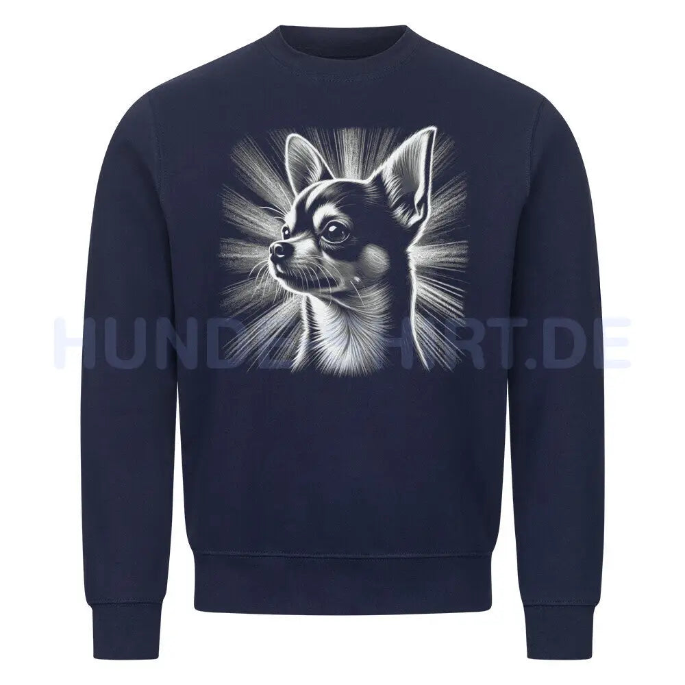 Premium Sweatshirt "Chihuahua - Shine" Navy Blue – hunde-shirt.de