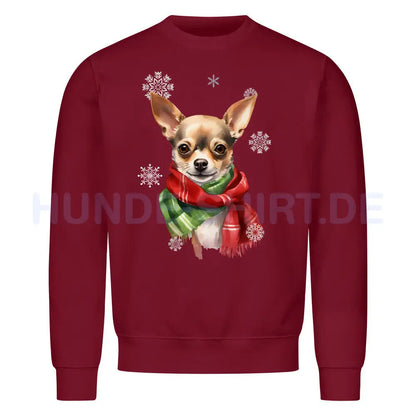 Premium Sweatshirt "Chihuahua Winter" Burgunder – hunde-shirt.de