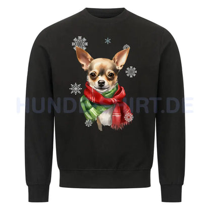 Premium Sweatshirt "Chihuahua Winter" Schwarz – hunde-shirt.de