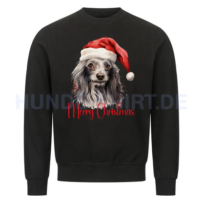 Premium Sweatshirt "Chinese Crested Dog - Merry Christmas" Schwarz – hunde-shirt.de