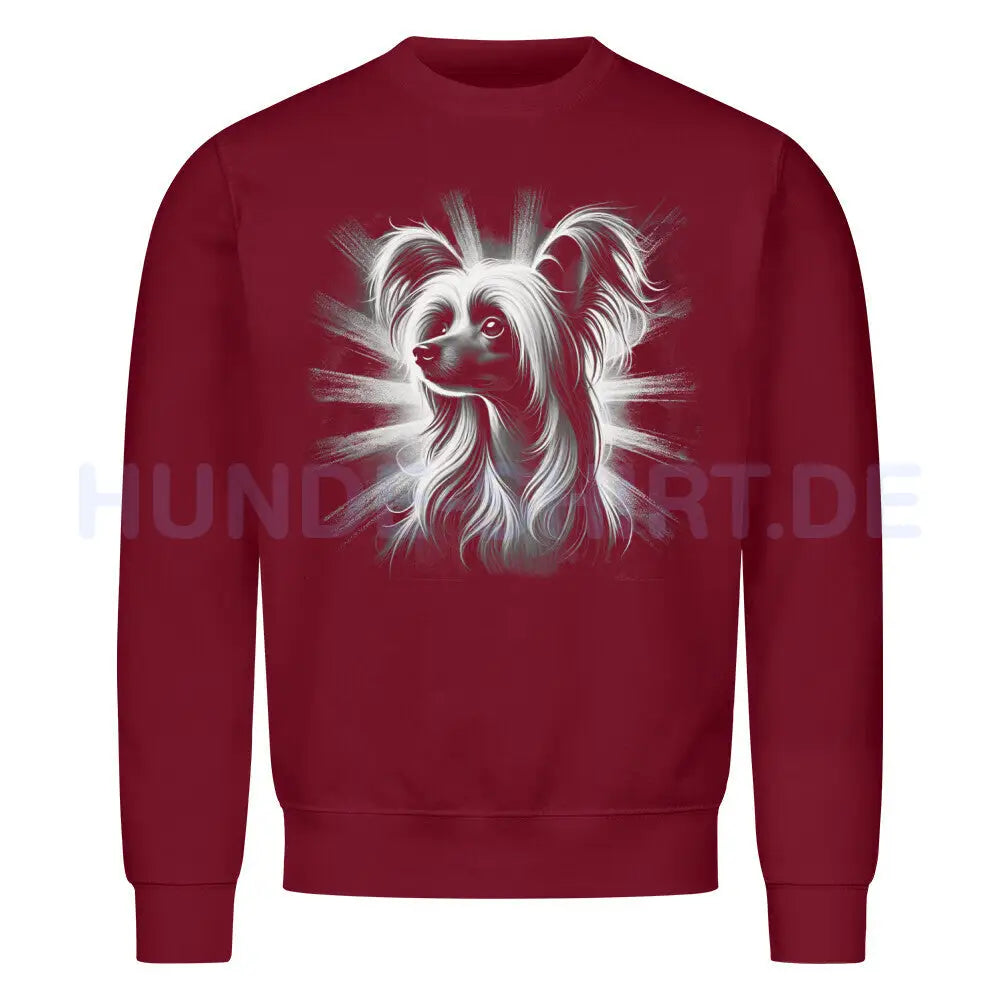 Premium Sweatshirt "Chinese Crested - Shine" Burgunder – hunde-shirt.de