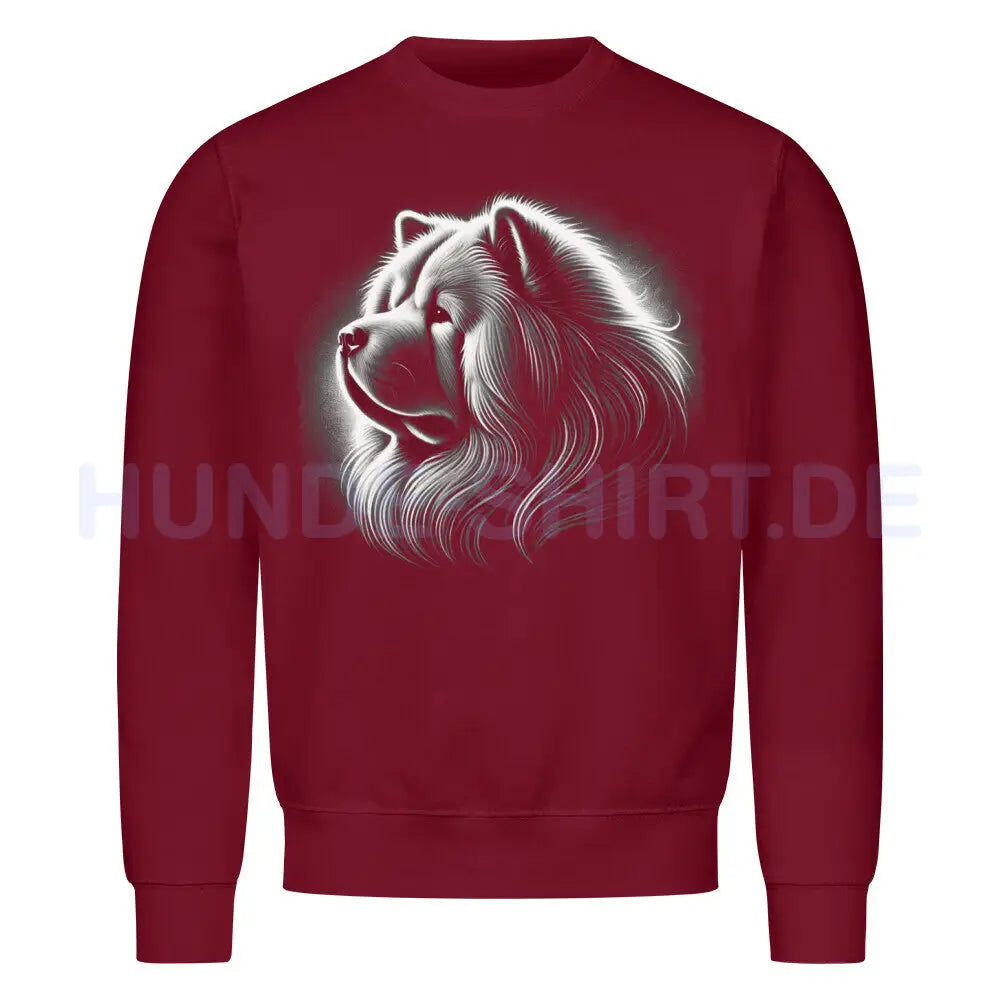 Premium Sweatshirt "Chow-Chow - Bright" Burgunder – hunde-shirt.de