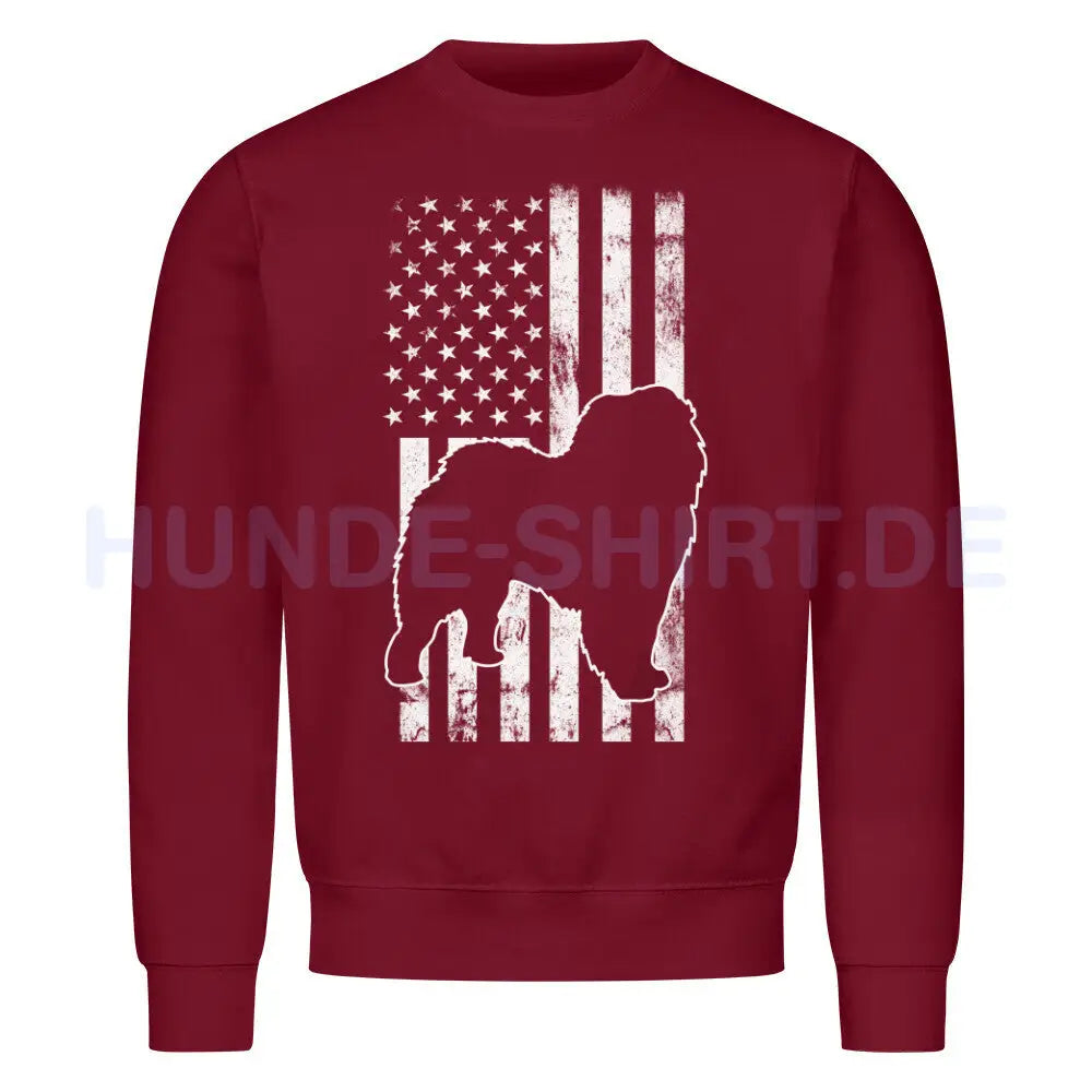 Premium Sweatshirt "Chow-Chow - Flag" Burgunder – hunde-shirt.de