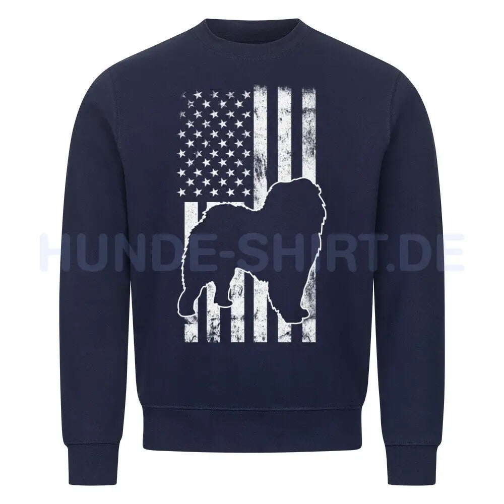 Premium Sweatshirt "Chow-Chow - Flag" Navy Blue – hunde-shirt.de