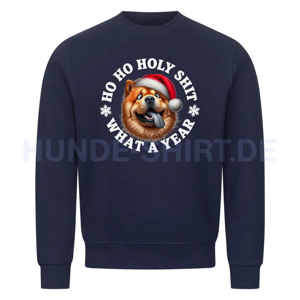 Premium Sweatshirt "Chow-Chow - HO HO..." Navy Blue – hunde-shirt.de