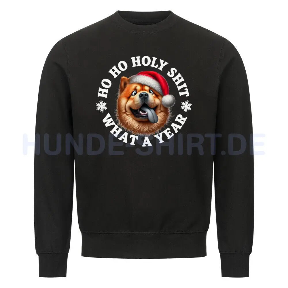 Premium Sweatshirt "Chow-Chow - HO HO..." Schwarz – hunde-shirt.de