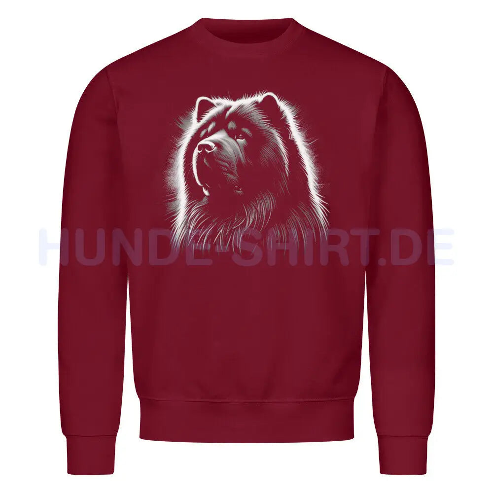 Premium Sweatshirt "Chow-Chow Shine" Burgunder – hunde-shirt.de