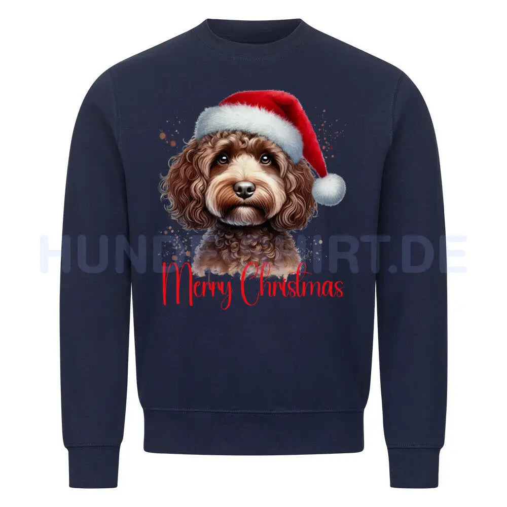 Premium Sweatshirt "Cockapoo ( braun ) - Merry Christmas" Navy Blue – hunde-shirt.de