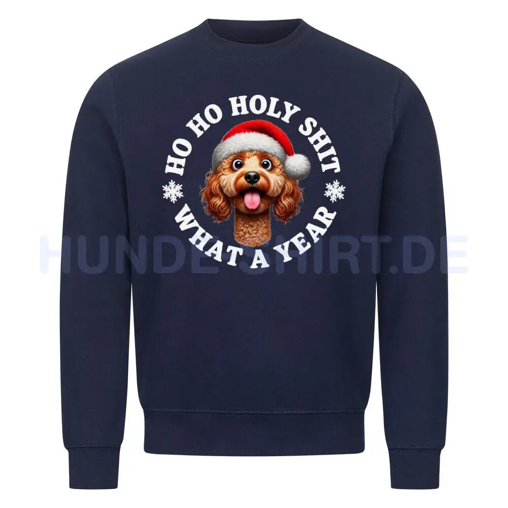 Premium Sweatshirt "Cockapoo - HO HO..." Navy Blue – hunde-shirt.de