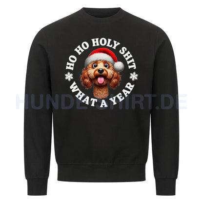 Premium Sweatshirt "Cockapoo - HO HO..." Schwarz – hunde-shirt.de