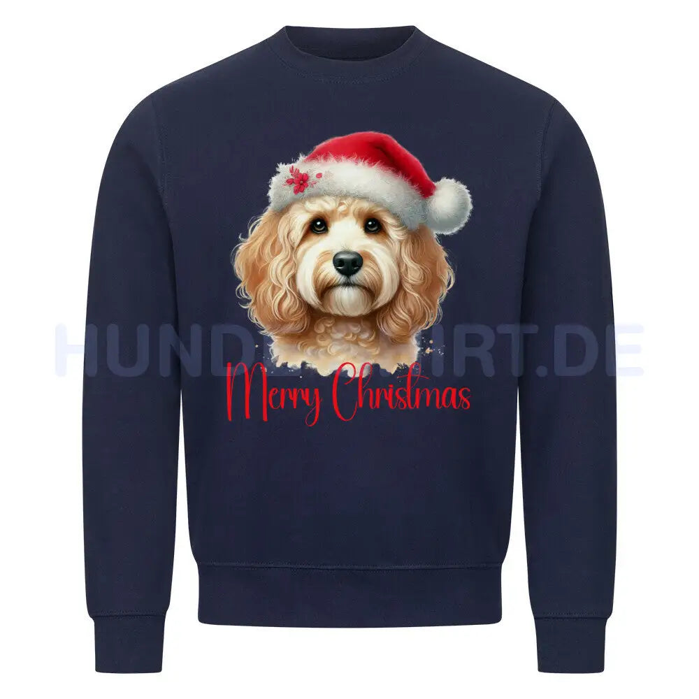 Premium Sweatshirt "Cockapoo - Merry Christmas" Navy Blue – hunde-shirt.de