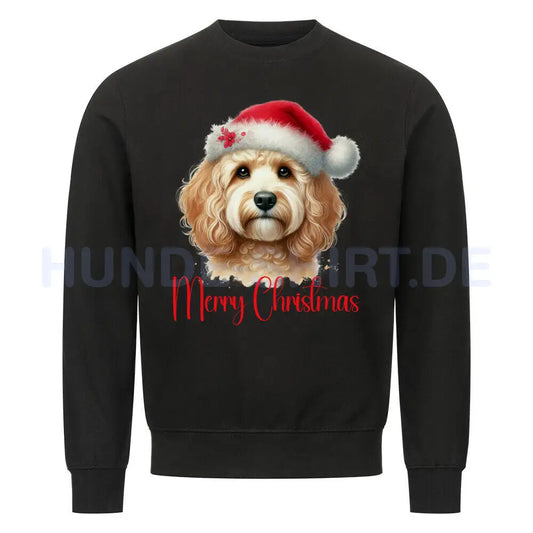 Premium Sweatshirt "Cockapoo - Merry Christmas" Schwarz – hunde-shirt.de