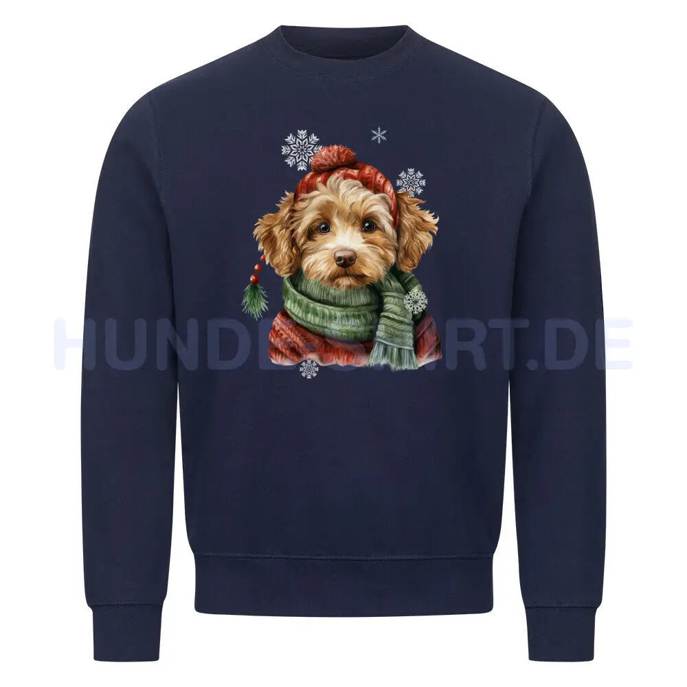 Premium Sweatshirt "Cockapoo Winter" Navy Blue – hunde-shirt.de